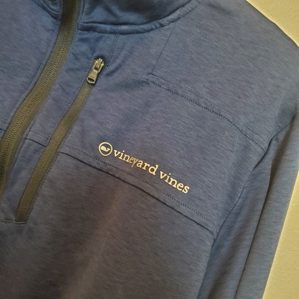 Vineyard Vines OTG On-The-Go Shep Shirt Mens XL Navy Blue Quarter Zip Pullover - Picture 4 of 11